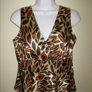 Nine West animal print satin camisole 4 euc